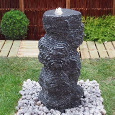 Wasserspiel Penang, höhe 75 cm, Granit dunkelgrau 